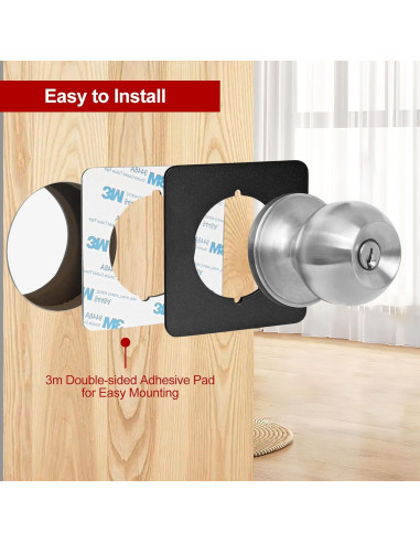 Placas de cicatriz para pomo de puerta MOSECYOU, 2 piezas, negro mate