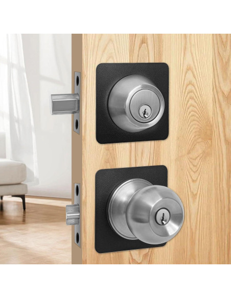 Placas de cicatriz para pomo de puerta MOSECYOU, 2 piezas, negro mate