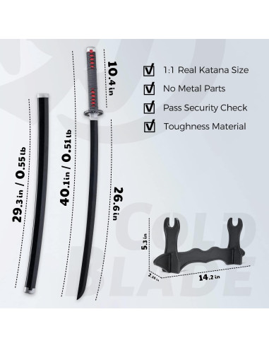 Katana Demonio Hoja Fría 41 cm - Réplica Anime Cosplay