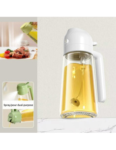 Dispensador de Aceite de Oliva CapturHeart 470ml Vidrio 2 en 1 2