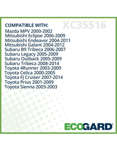 Filtro de Aire de Cabina ECOGARD XC35516 Compatible Toyota