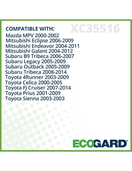 Filtro de Aire de Cabina ECOGARD XC35516 Compatible Toyota