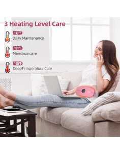 Almohadilla Calentadora Inalámbrica HZD Rosa 3 Niveles Calor 2