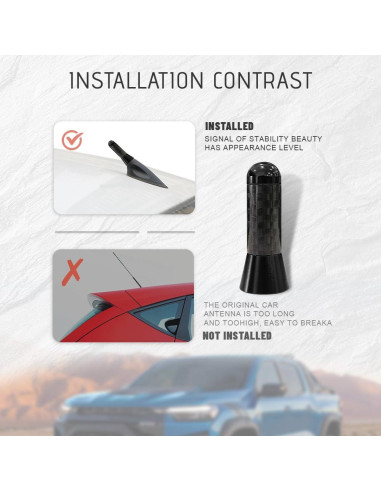 Antena Corta para Coche HAOBO Fibra de Carbono Universal