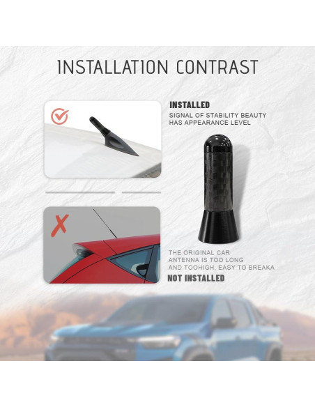Antena Corta para Coche HAOBO Fibra de Carbono Universal