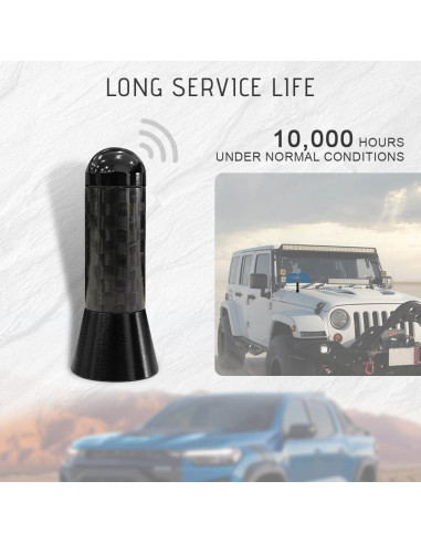 Antena Corta para Coche HAOBO Fibra de Carbono Universal