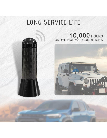 Antena Corta para Coche HAOBO Fibra de Carbono Universal