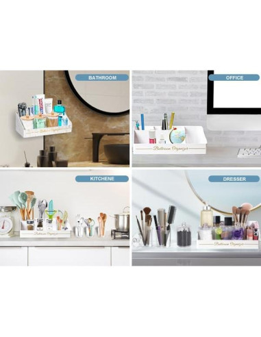 Organizador de Baño DENSAIL Mármol Blanco 3PCS con Drenaje