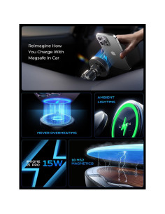 Cargador Inalámbrico para Coche MagSafe LISEN 48W iPhone 16/15/14/13/12 2