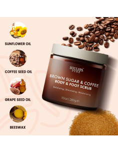 Exfoliante Corporal y de Pies SoulSpa 283.5 g Café y Azúcar Moreno 2