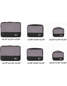 Juego de Cubos de Empaque Vallilan 6 Piezas Negro 24" 2