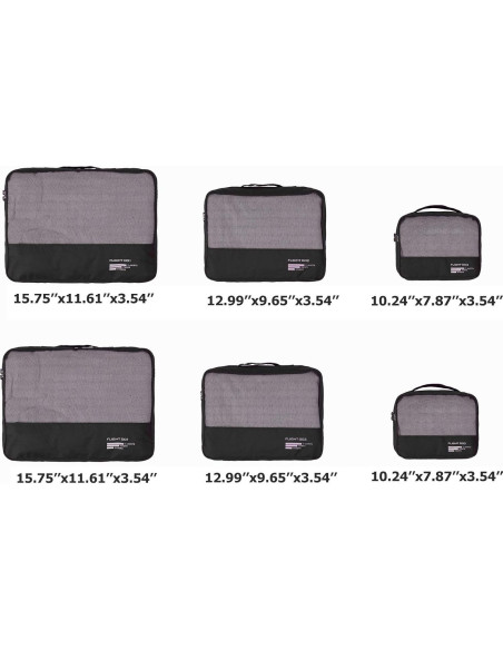 Juego de Cubos de Empaque Vallilan 6 Piezas Negro 24"