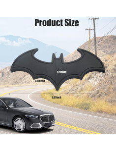 Sticker Emblema 3D Murciélago Pincuttee Negro para Coche 2