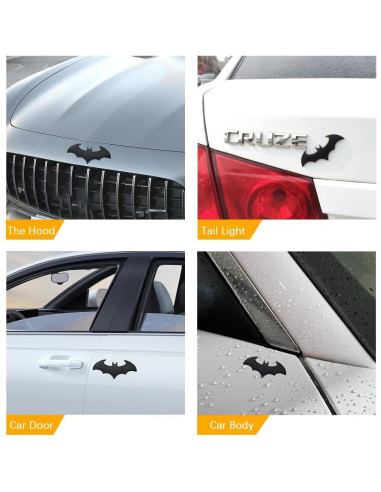 Sticker Emblema 3D Murciélago Pincuttee Negro para Coche
