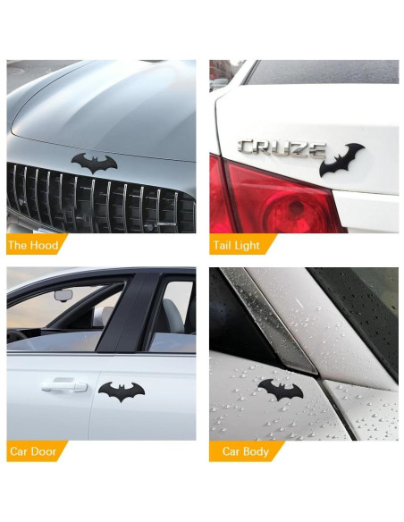 Sticker Emblema 3D Murciélago Pincuttee Negro para Coche