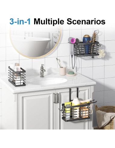 Organizador de Herramientas para el Cabello Sevenblue 3 en 1 Negro