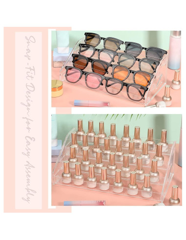 Organizador de Esmaltes de Uñas YIEZI 48 Botellas 4 Capas Acrílico