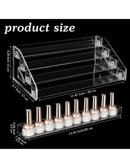 Organizador de Esmaltes de Uñas YIEZI 48 Botellas 4 Capas Acrílico