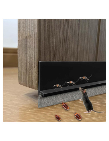 Barrera de Puerta DINGLIAN con Cepillo 5.08 cm x 99 cm Negro