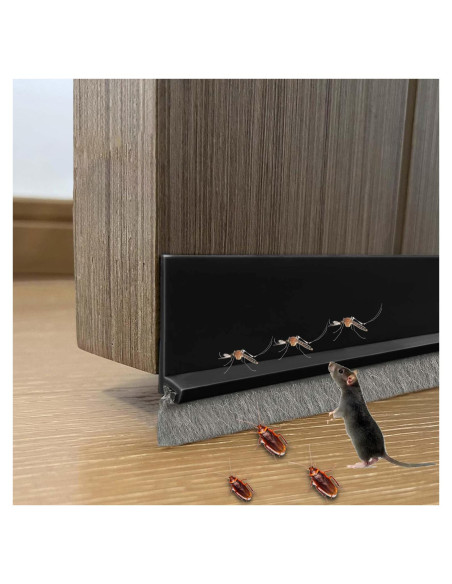 Barrera de Puerta DINGLIAN con Cepillo 5.08 cm x 99 cm Negro