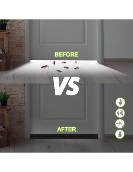 Barrera de Puerta DINGLIAN con Cepillo 5.08 cm x 99 cm Negro