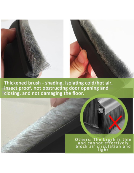 Barrera de Puerta DINGLIAN con Cepillo 5.08 cm x 99 cm Negro