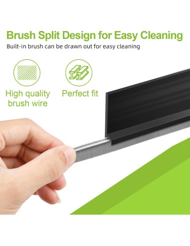 Barrera de Puerta DINGLIAN con Cepillo 5.08 cm x 99 cm Negro