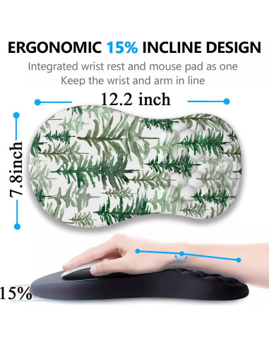 Alfombrilla de Ratón Ergonómica YKJWW con Soporte para Muñeca