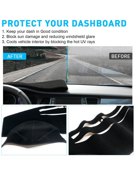 Cubierta del Tablero REMOCH para Toyota Camry 2007-2011 Negra