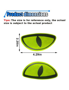 Calcomanías Reflectantes para Autos LAINLOY - Ojos Amarillos 10.9x5.6cm 2