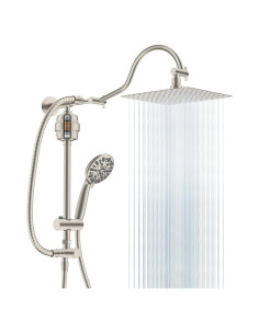 Cabezal de Ducha de Lluvia Hibbent 10'' con Filtro y Soporte