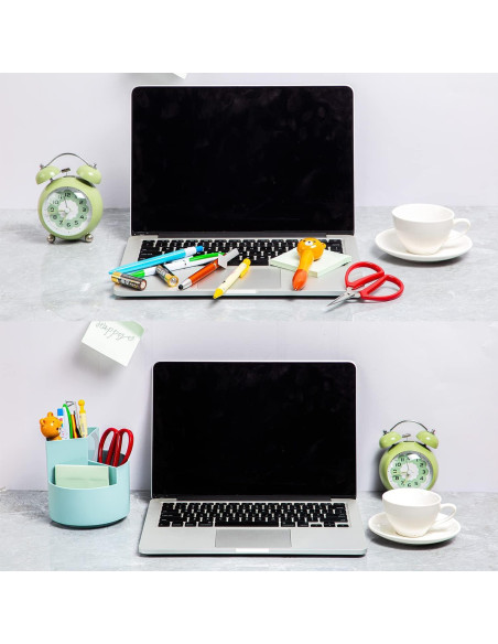 Soporte Rotativo para Lápices EDENMS, 3 Compartimentos Azul