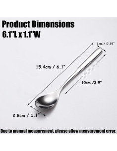 Cucharas Pequeñas de Acero Inoxidable SUS 304 - Set de 5 Piezas 2