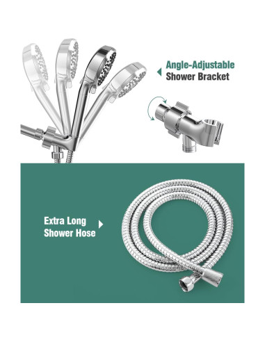 Cabezal de Ducha Filtrado Diiwet con 6 Modos y Manguera 149.86 cm