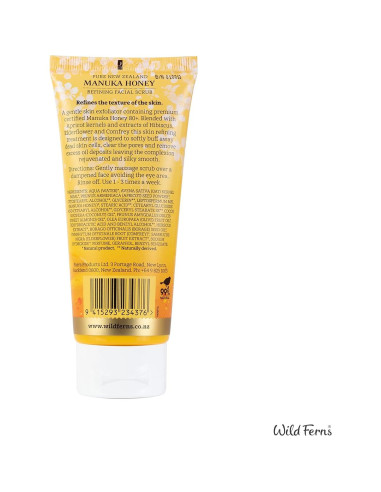 Exfoliante Facial de Miel Manuka Wild Ferns 100ml 99% Natural