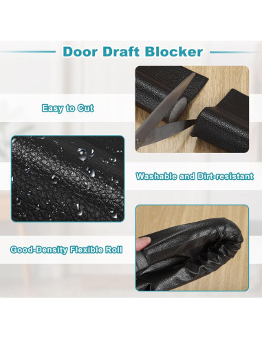 Tapón Aislante para Corrientes de Aire uxcell 96x8 cm Negro