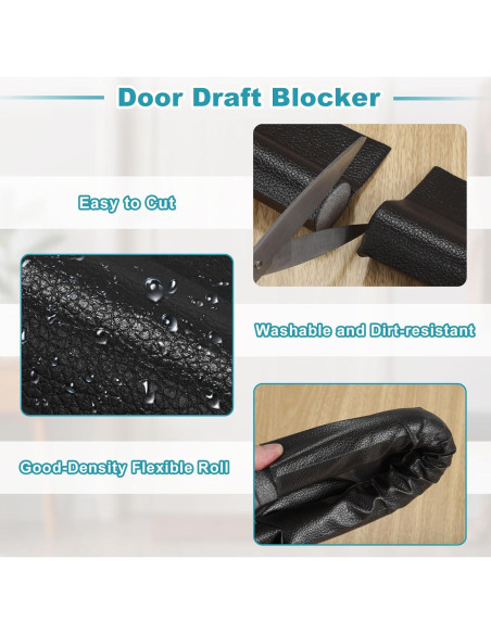 Tapón Aislante para Corrientes de Aire uxcell 96x8 cm Negro