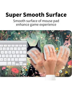 Tapete de Juego BFDHGQZC Gato Negro Entre Flores 60x35cm 2