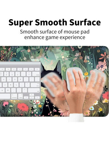 Tapete de Juego BFDHGQZC Gato Negro Entre Flores 60x35cm