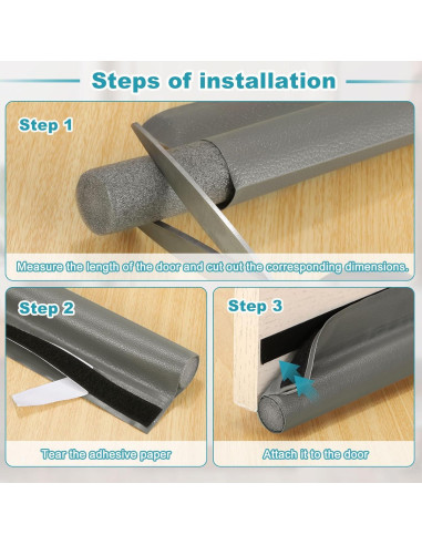 Tapón Aislante para Corrientes de Aire uxcell 96x8 cm Negro