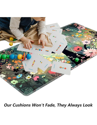 Tapete de Juego BFDHGQZC Gato Negro Entre Flores 60x35cm