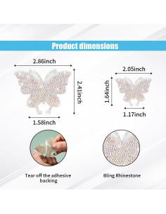 Calcomanías de Mariposa Brillante GLSOWEE - 8 Piezas, Color AB 2