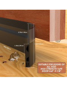 Tapón de Draft Floatlive 99 cm Negro para Puertas Interiores y Exteriores 2