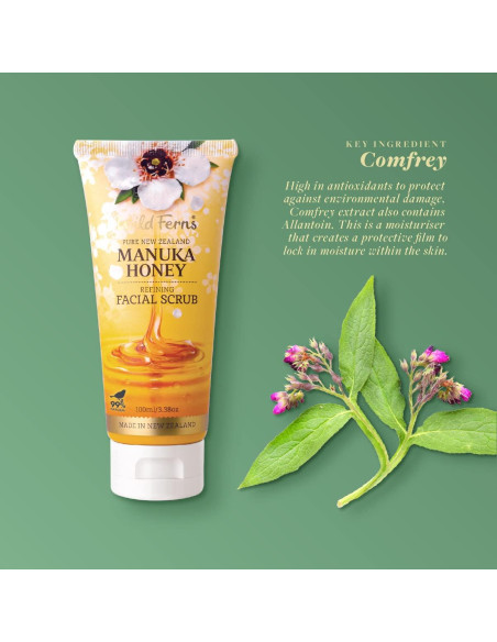 Exfoliante Facial de Miel Manuka Wild Ferns 100ml 99% Natural
