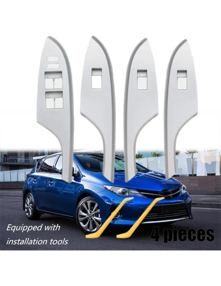 Cubierta Panel Interruptor Ventana Toyota Corolla 2009-2013 Plateado