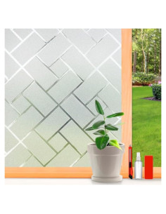 Película de Privacidad para Ventanas XHCN 44.45x200 cm Cuadrícula Blanca
