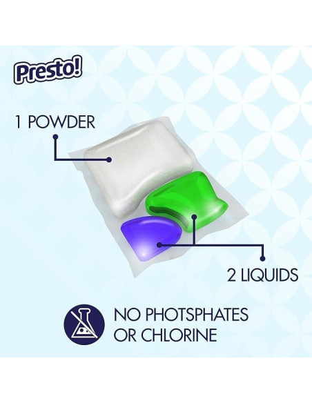 Pacs para Lavavajillas Amazon Presto! Triple Acción 70 Unidades