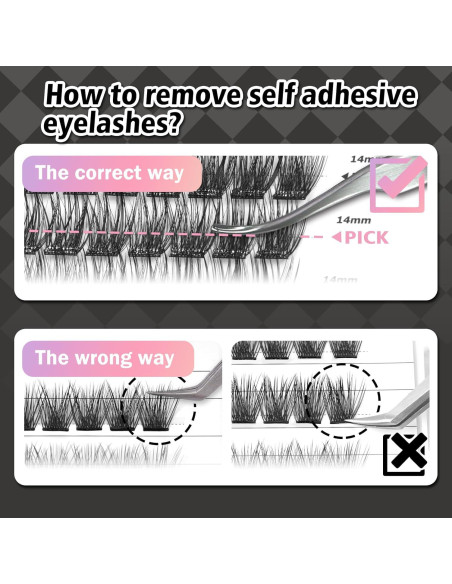 Pestañas Autoadhesivas WONSIS 156 Pcs Sin Pegamento 8-16mm