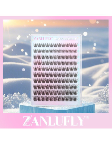 Pestañas Autoadhesivas Zanlufly Naturales 10-16MM Reutilizables