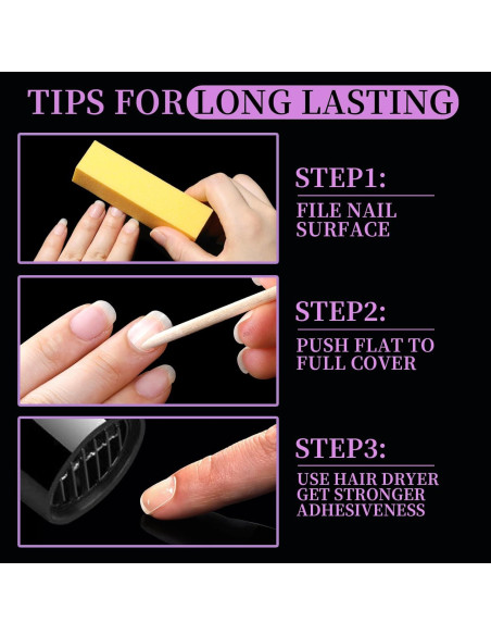 Pestañas Adhesivas para Uñas Postizas Teenitor - 600 Piezas